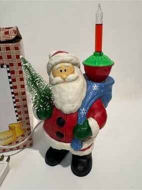 Rare Gooseberry Patch brand Santa Bubble Light Holder